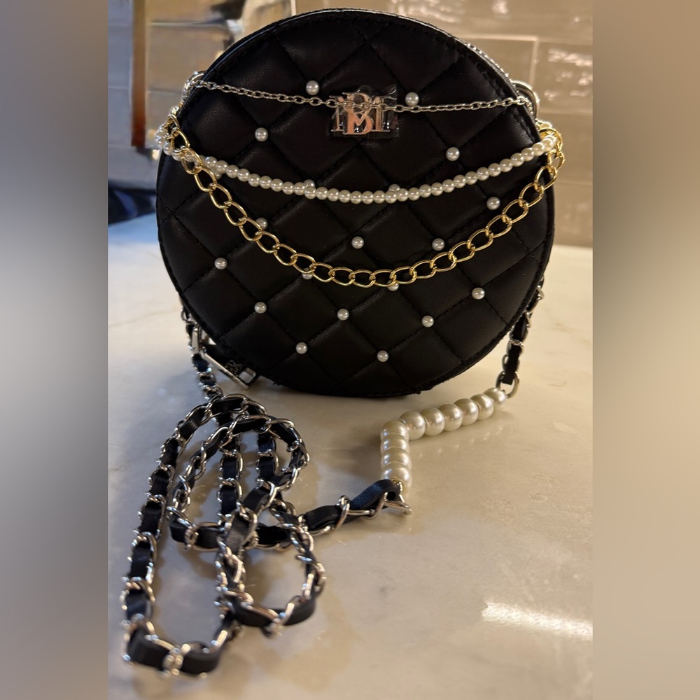 Badgley Mischka Studio Vegan Leather Black Leather Crossbody Bag